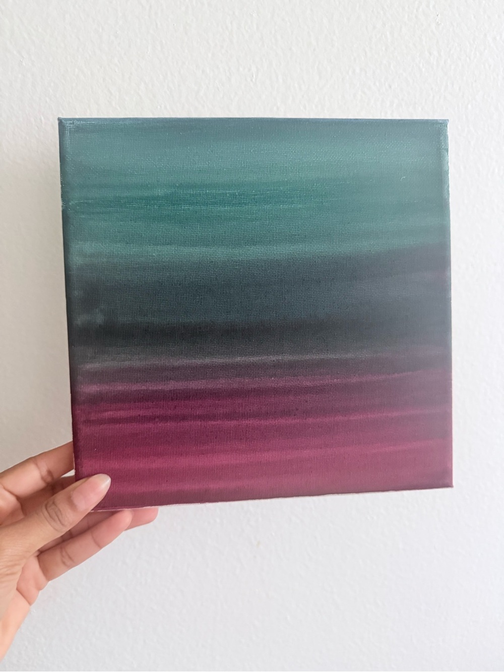 Abstract Gradient Canvas Art in Teal and Plum